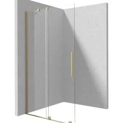 Parete doccia scorrevole Cabaiguán Idrostile 1000x1950 mm oro spazzolato