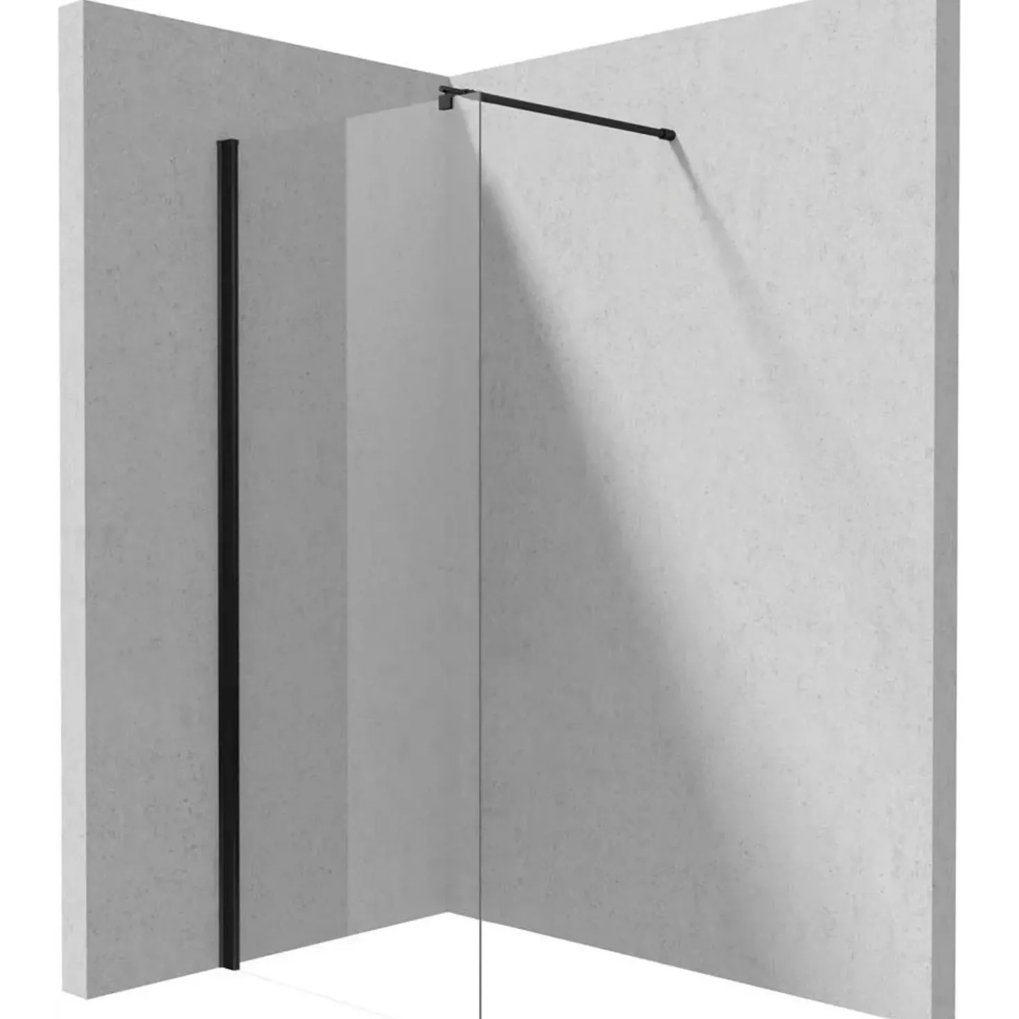 Parete doccia walk-in Idrostile 800x2000 mm nero