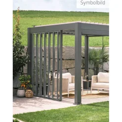 Parete laterale per Pergola Biohort a lamelle grigio quarzo 192x234 cm
