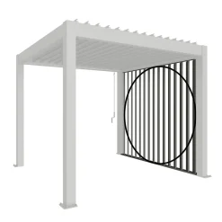 Parete laterale per Pergola Biohort a lamelle grigio quarzo 192x234 cm