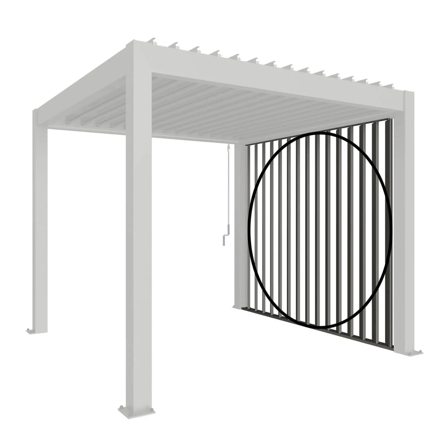 Parete laterale per Pergola Biohort a lamelle grigio quarzo 192x234 cm
