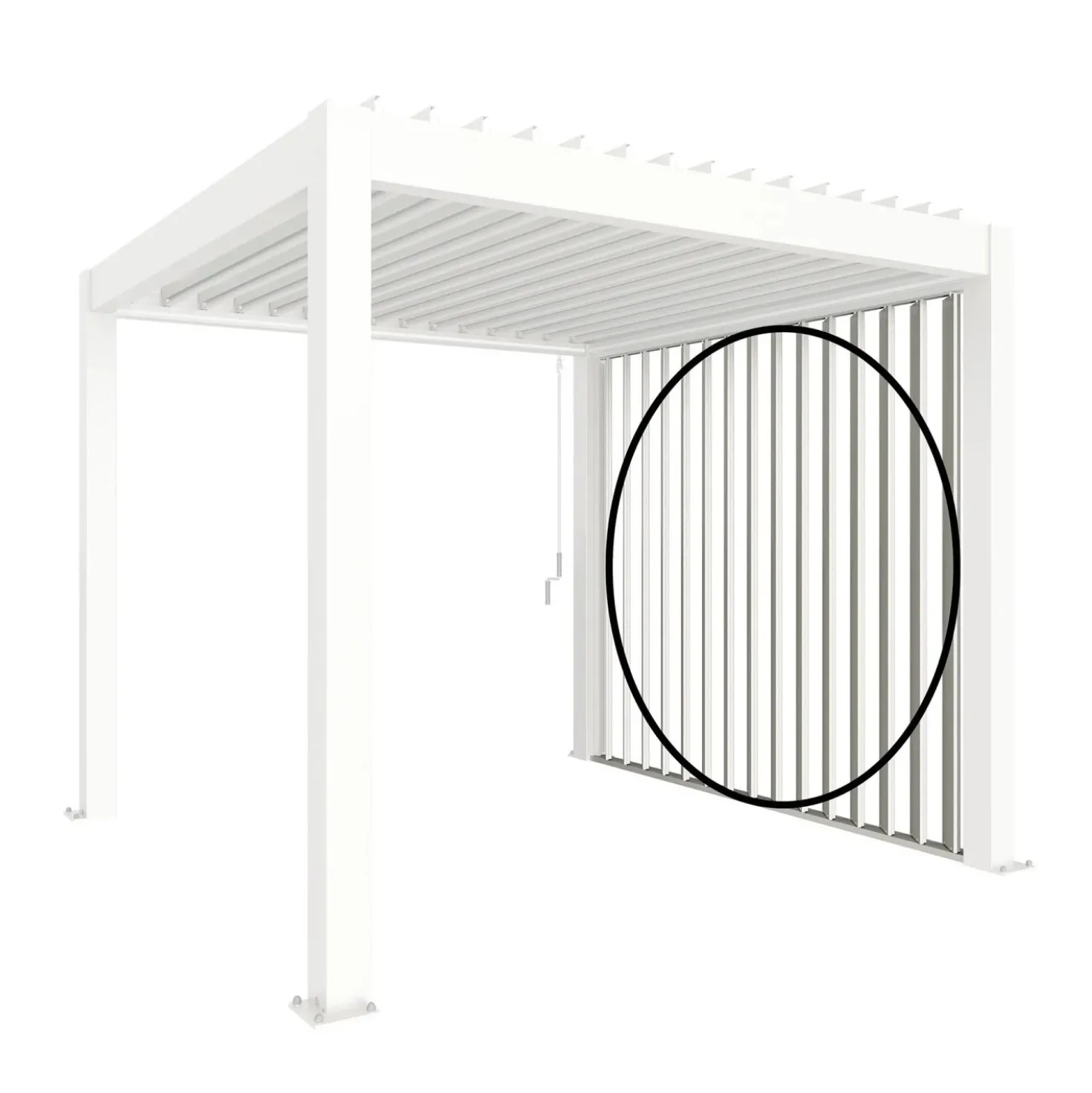 Parete laterale per Pergola Biohort a lamelle bianco 192x234 cm