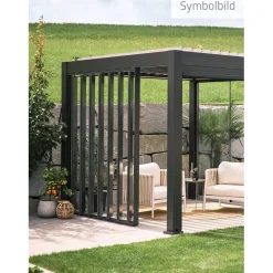 Parete laterale per Pergola Biohort a lamelle grigio scuro met 245x234 cm