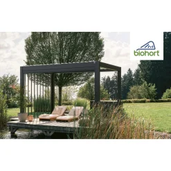 Parete laterale per Pergola Biohort a lamelle grigio scuro met 245x234 cm