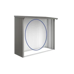 Parete posteriore per legnaia Biohort WoodStock 230 grigio quarzo metallizzato
