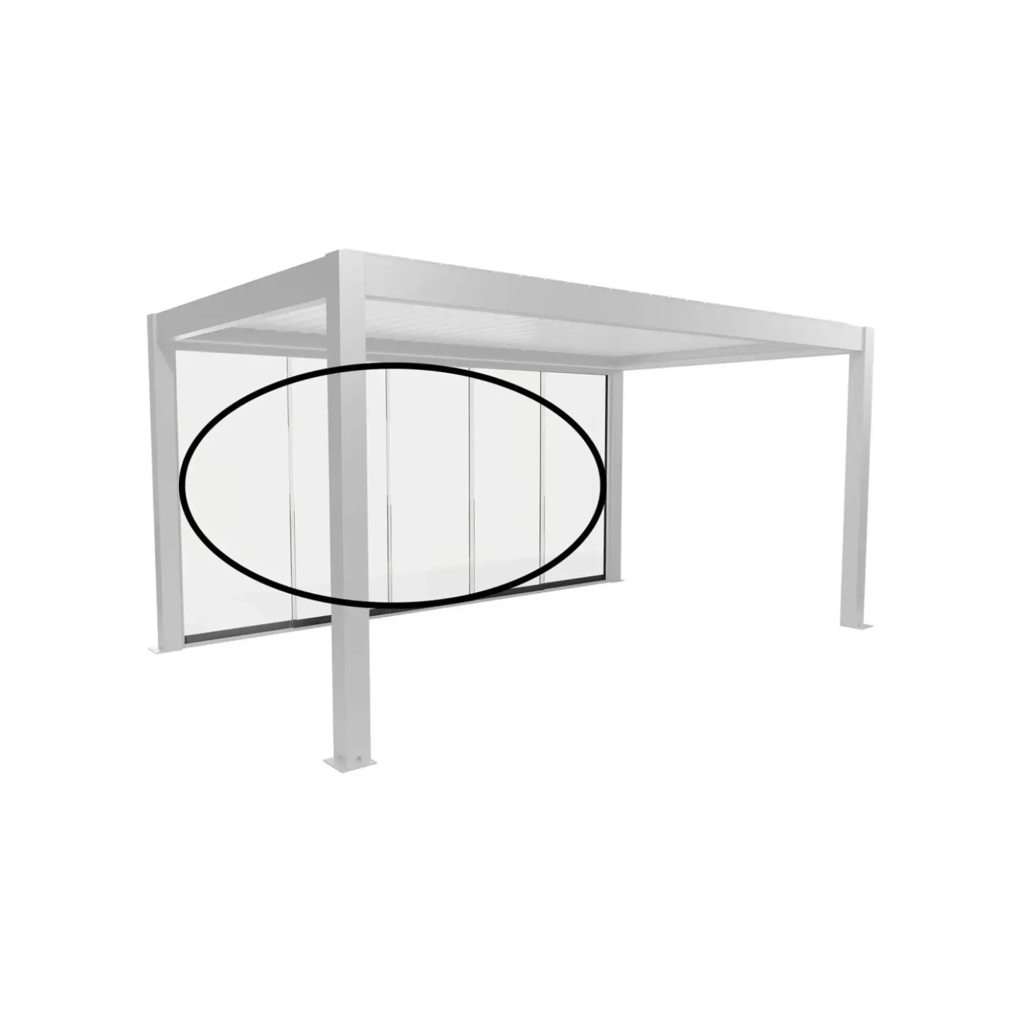 Parete scorrevole per pergola in vetro Biohort vetro trasp 5 m grigio quarzo met