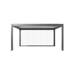 Parete scorrevole per pergola in vetro Biohort vetro trasp 5 m grigio quarzo met