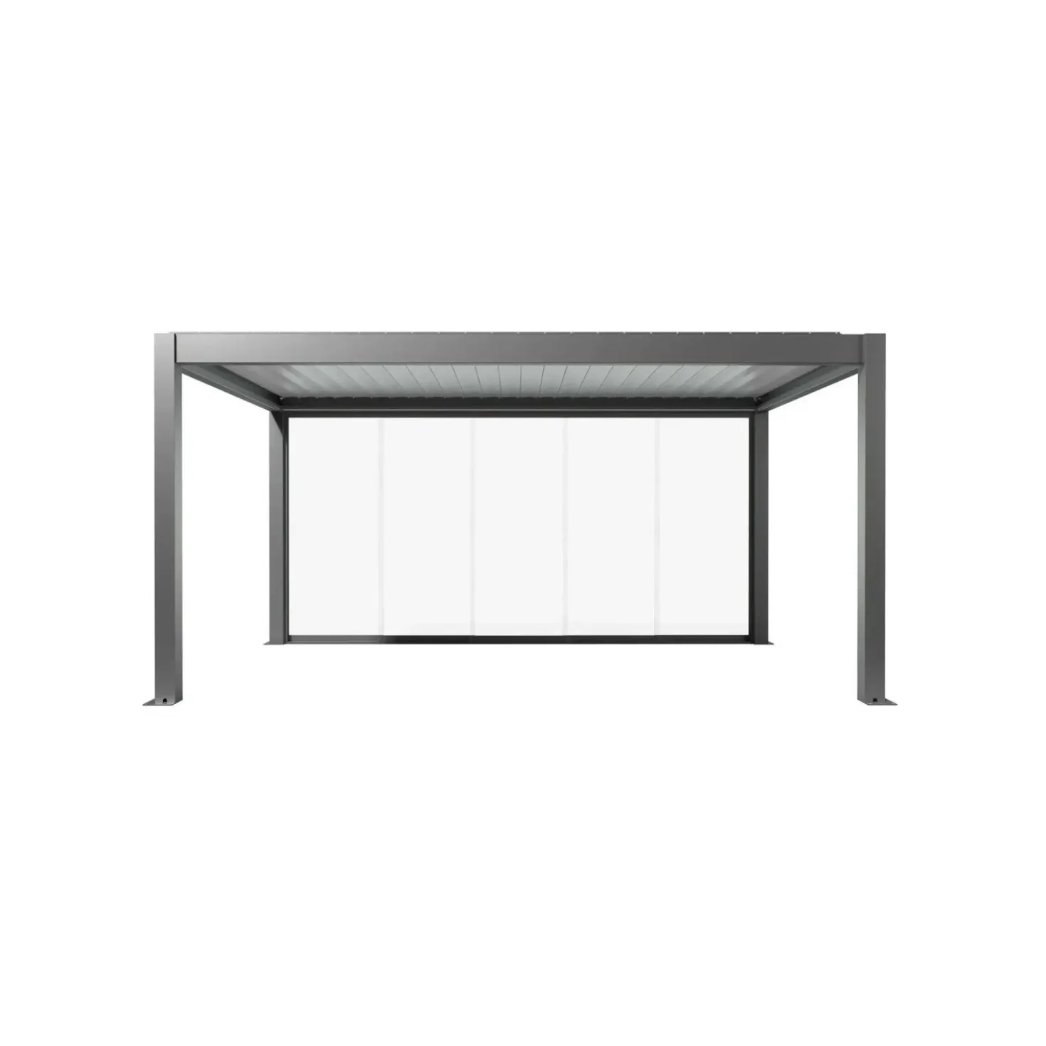 Parete scorrevole per pergola in vetro Biohort vetro trasp 5 m grigio quarzo met