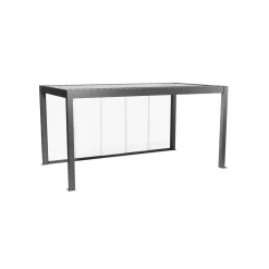 Parete scorrevole per pergola in vetro Biohort vetro trasp 5 m grigio quarzo met