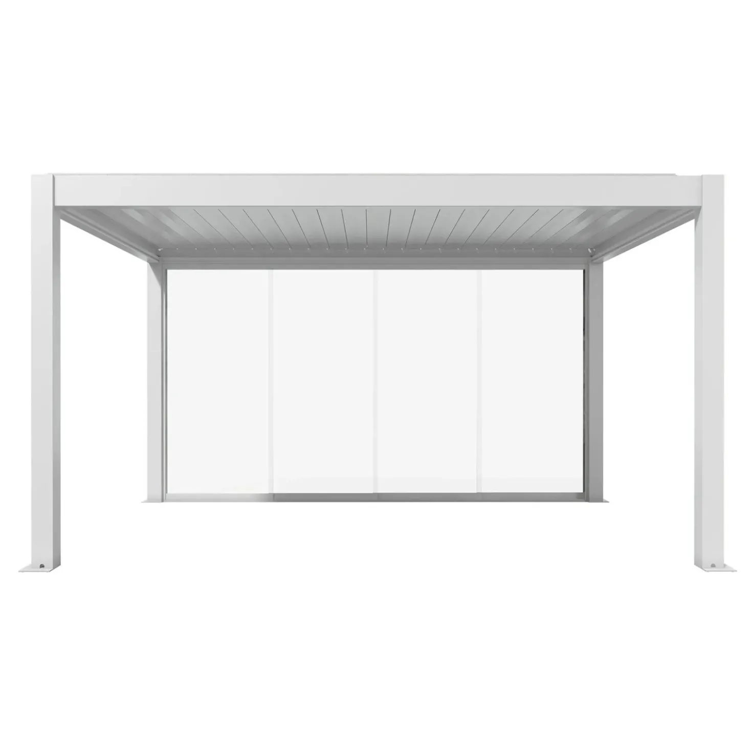 Parete scorrevole per pergola in vetro Biohort vetro trasparente 4,5 m bianco