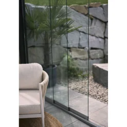 Parete scorrevole per pergola in vetro Biohort vetro trasparente 4,5 m bianco