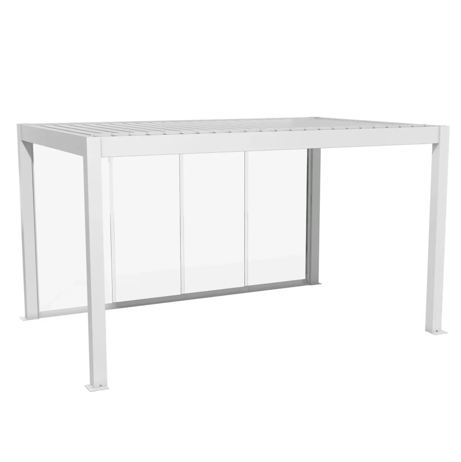 Parete scorrevole per pergola in vetro Biohort vetro trasparente 4,5 m bianco