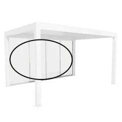 Parete scorrevole per pergola in vetro Biohort vetro trasparente 4,5 m bianco