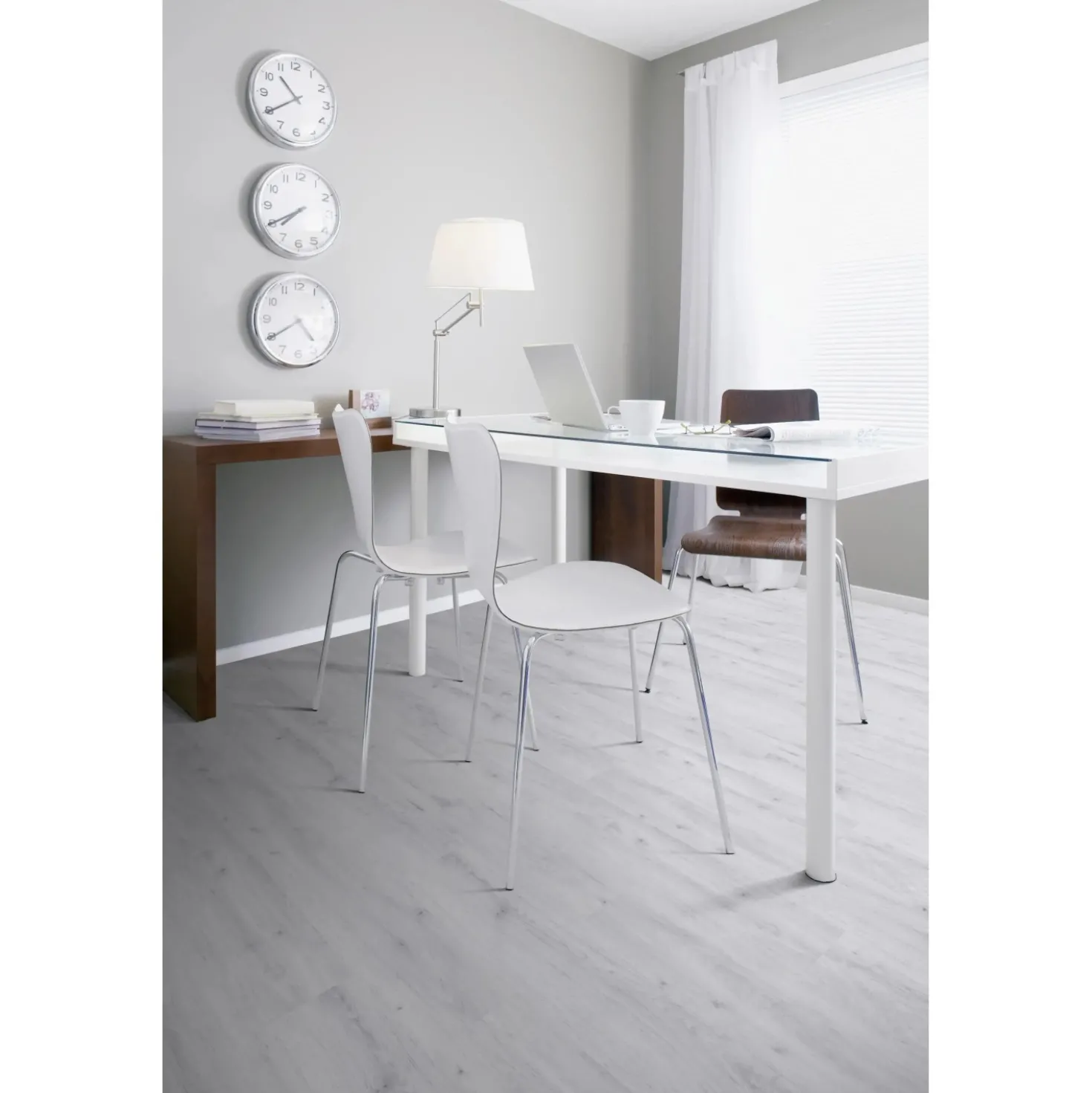 Pavimento in PVC Senso Premium Clic Sunny White sp 4,5 mm 123,9x21,2 cm