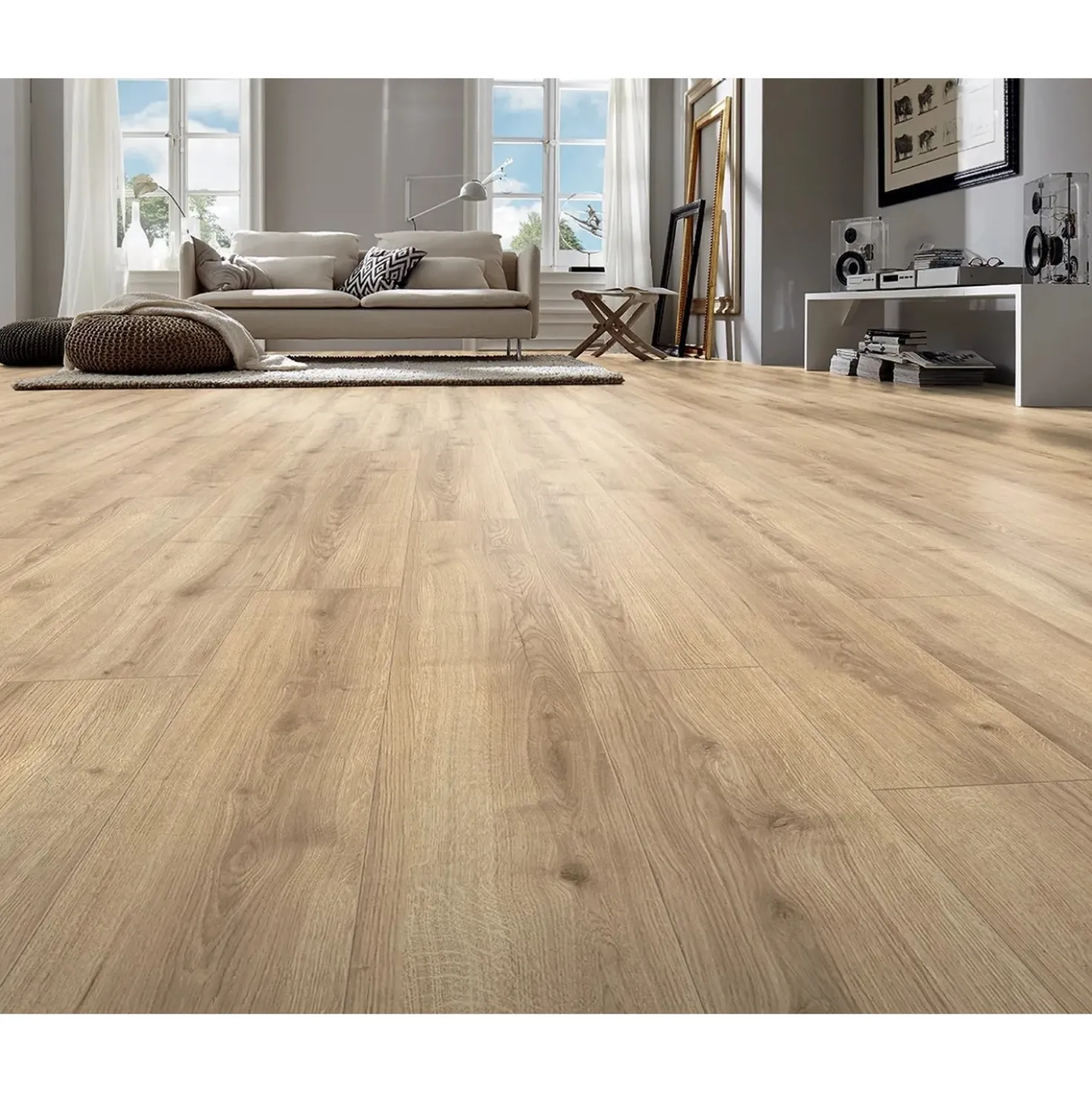 Pavimento laminato Rooms Rovere chiaro sp. 8 mm 2,131 m²