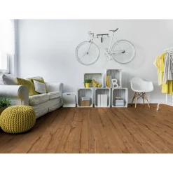 Pavimento SPC Oak Livorno Solid rovere scuro sp 5 mm 121,8x24,2 cm