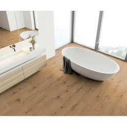 Pavimento SPC Oak Pisa Solid rovere scuro sp 5 mm 121,8x24,2 cm