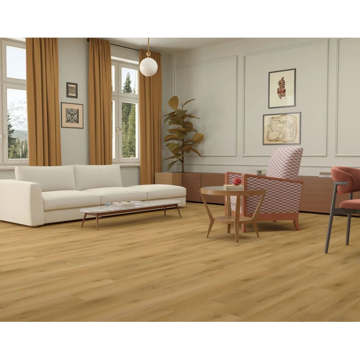 Pavimento vinilico a incastro Prato Rovere Beige-Sabbia sp. 4,5 mm 2,635 m²