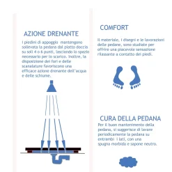 Pedana doccia in Okumè Marino angolare lato 72 cm
