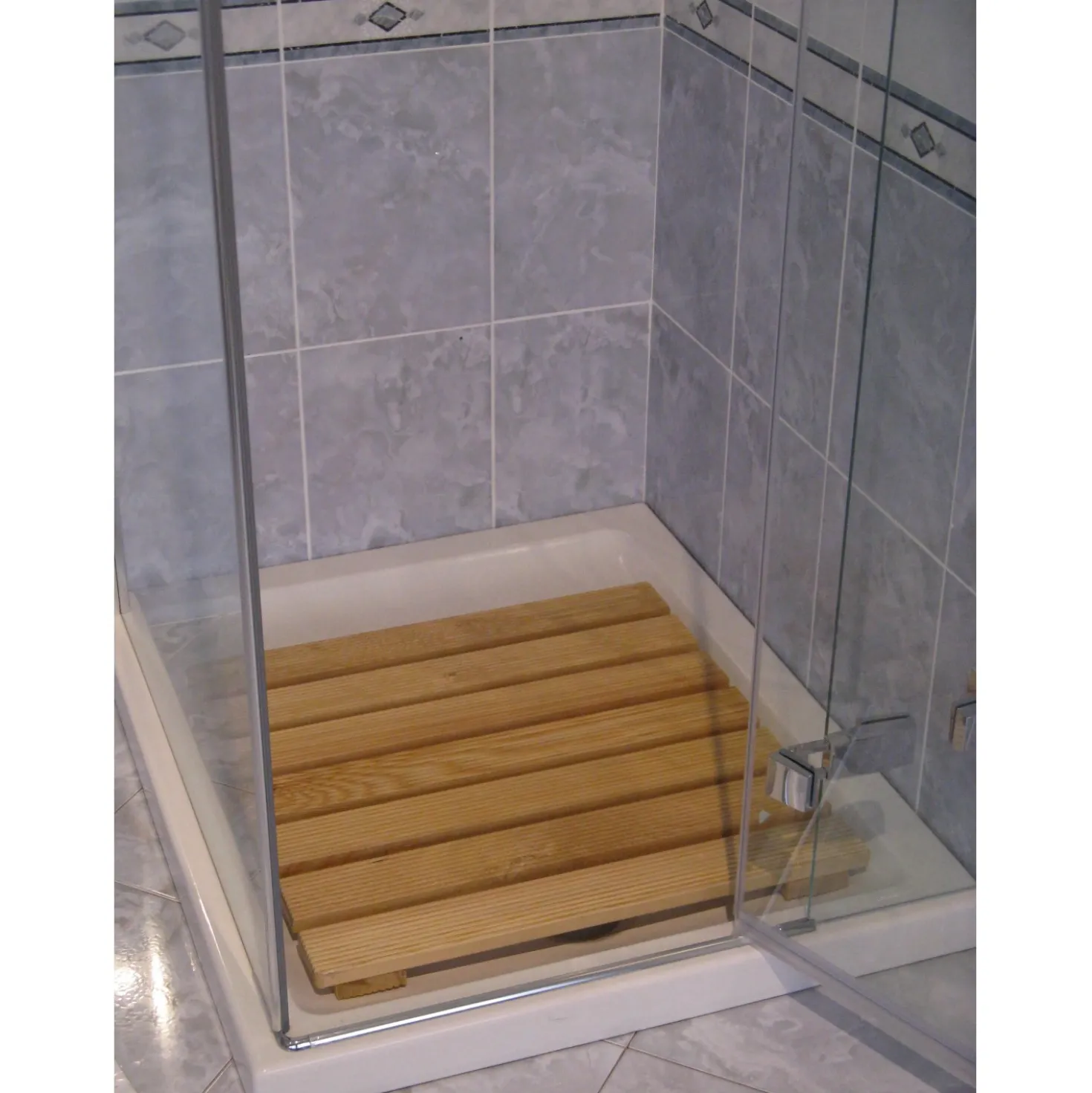 Pedana doccia larice 58x58 cm naturale