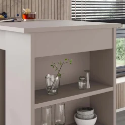 Penisola Swallow con piano e struttura mocha 117x54x102 cm