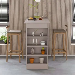 Penisola Swallow con piano e struttura mocha 117x54x102 cm