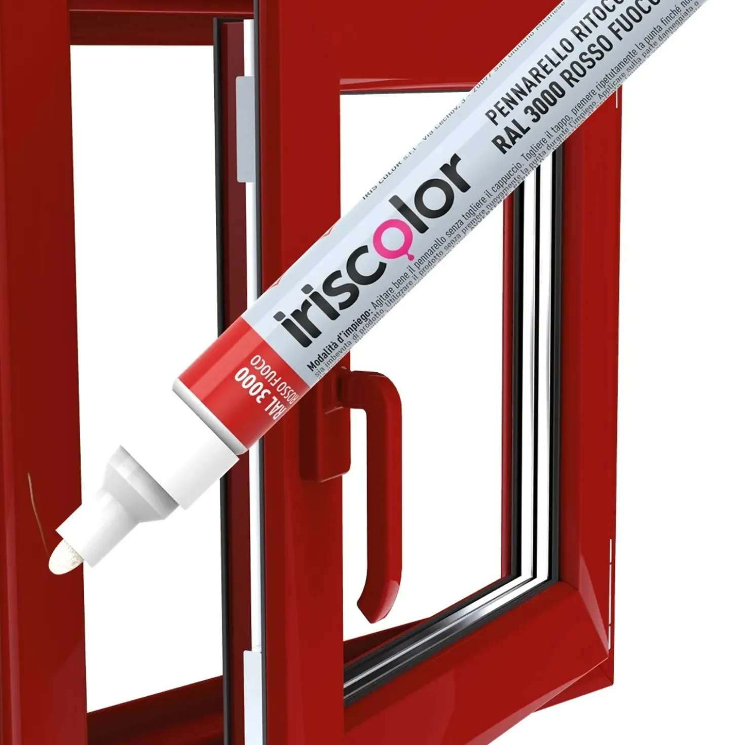 Pennarello vernice Iris Color Ral 3000 rosso fuoco lucido