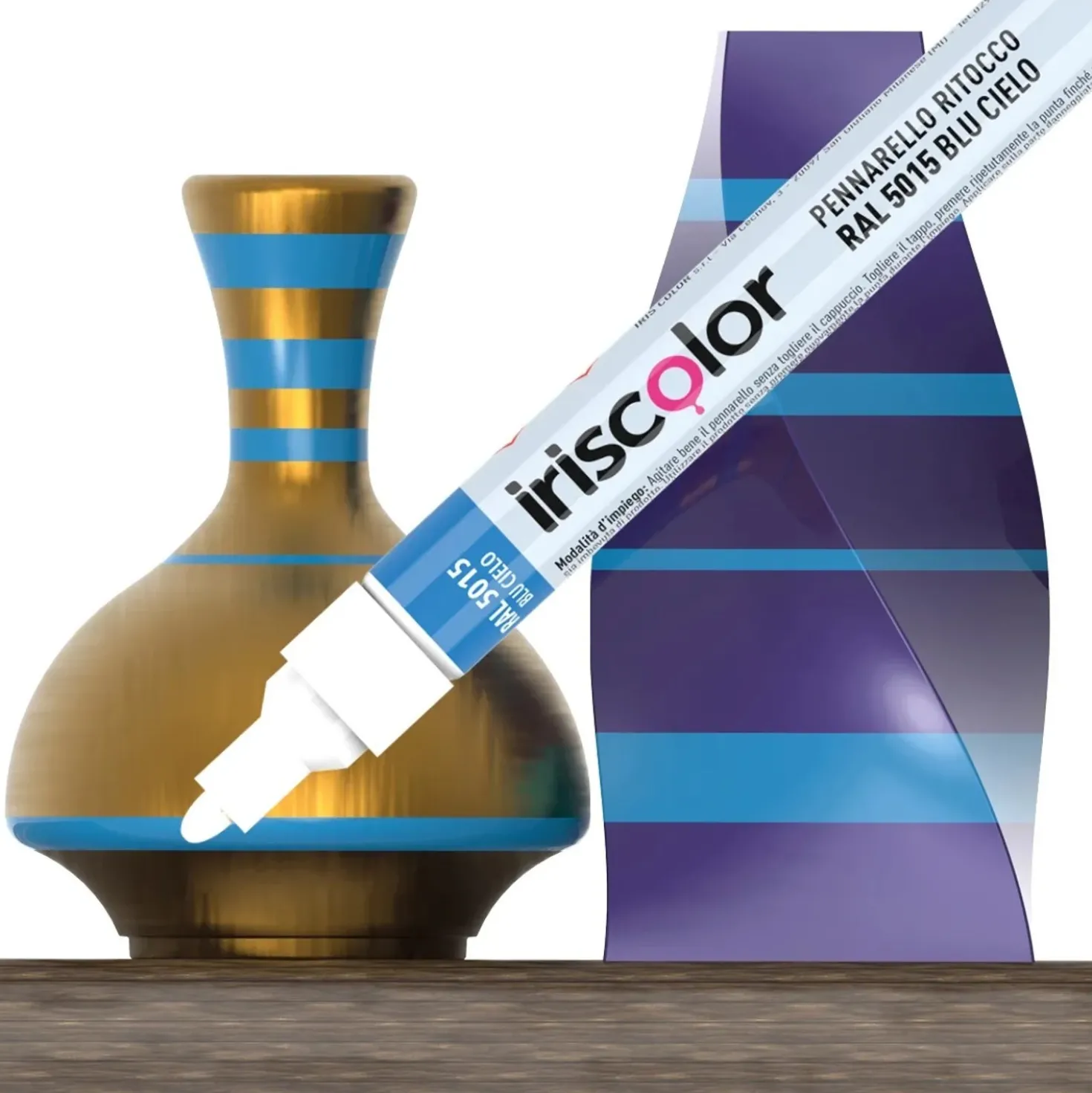Pennarello vernice Iris Color Ral 5015 blu cielo lucido