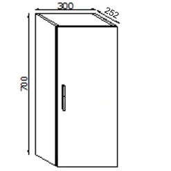 Pensile bagno sospeso con 1 anta 30x70 cm larice grigio