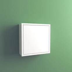 Pensile bagno sospeso con anta 34 cm bianco lucido