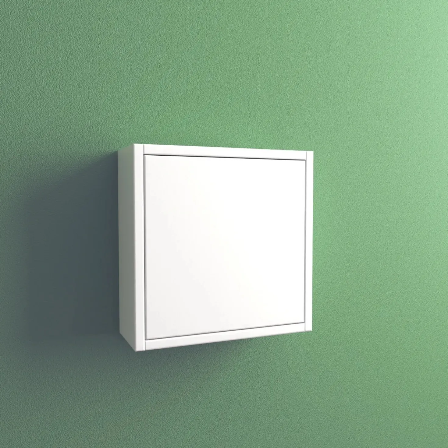 Pensile bagno sospeso con anta 34 cm bianco lucido