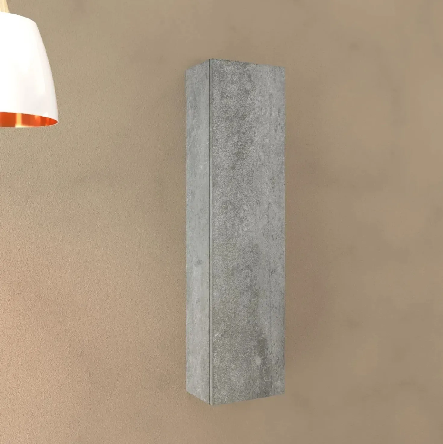 Pensile reversibile Modula cemento con 1 anta 25x100x18 cm