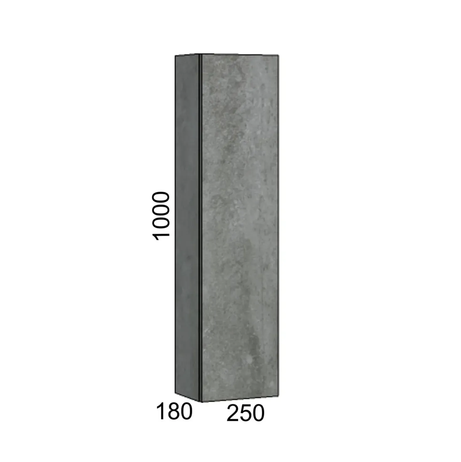 Pensile reversibile Modula cemento con 1 anta 25x100x18 cm