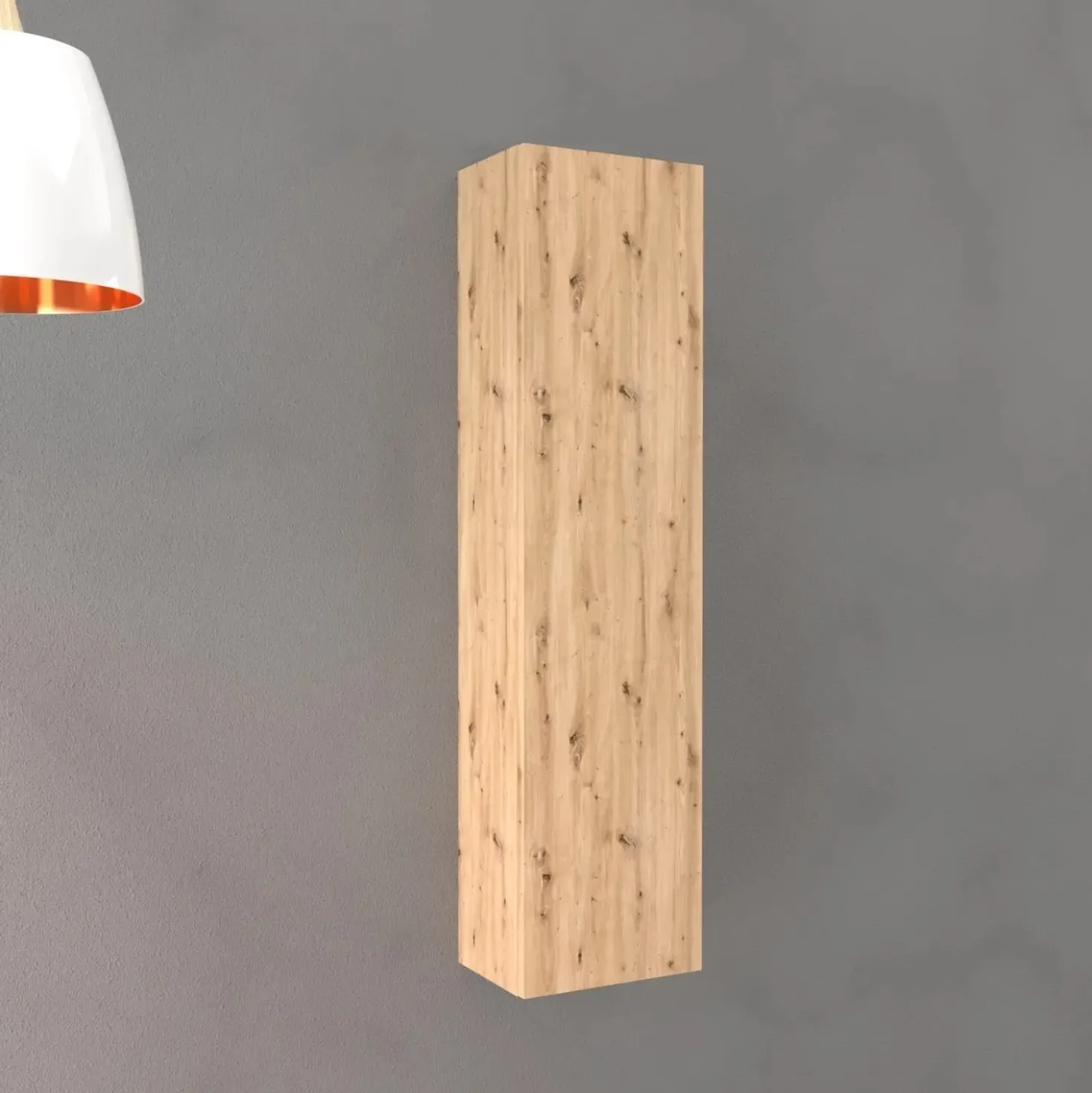 Pensile reversibile Modula rovere nodato con 1 anta 25x100x18 cm