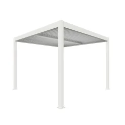 Pergola bioclimatica Atena in alluminio palo 10 3x4xH2,5 m bianco