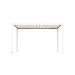 Pergola bioclimatica in alluminio Quadrifoglio 400x300x250 cm bianca