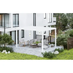Pergola bioclimatica in alluminio Quadrifoglio 400x300x250 cm bianca