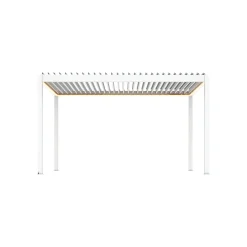 Pergola bioclimatica in alluminio Quadrifoglio 400x300x250 cm bianca