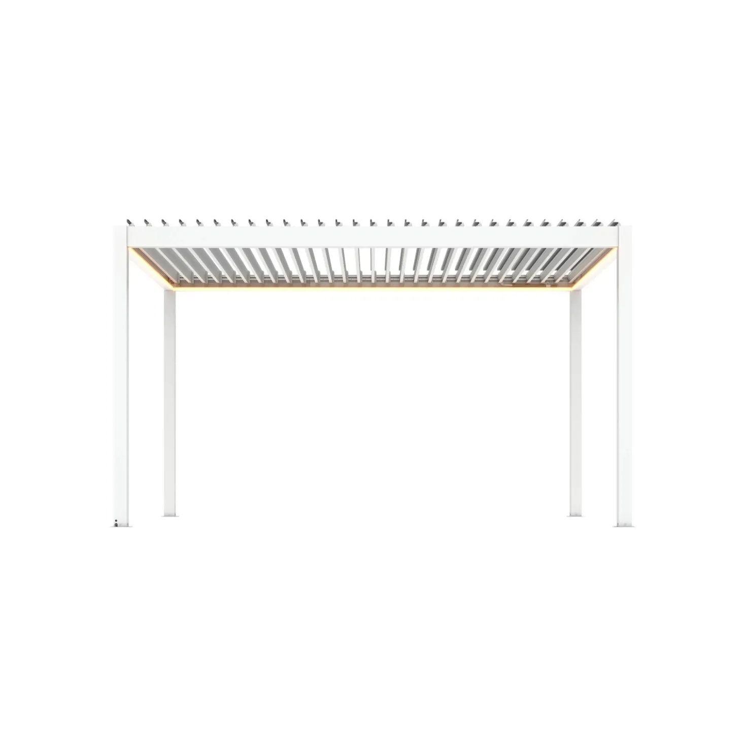 Pergola bioclimatica in alluminio Quadrifoglio 400x300x250 cm bianca