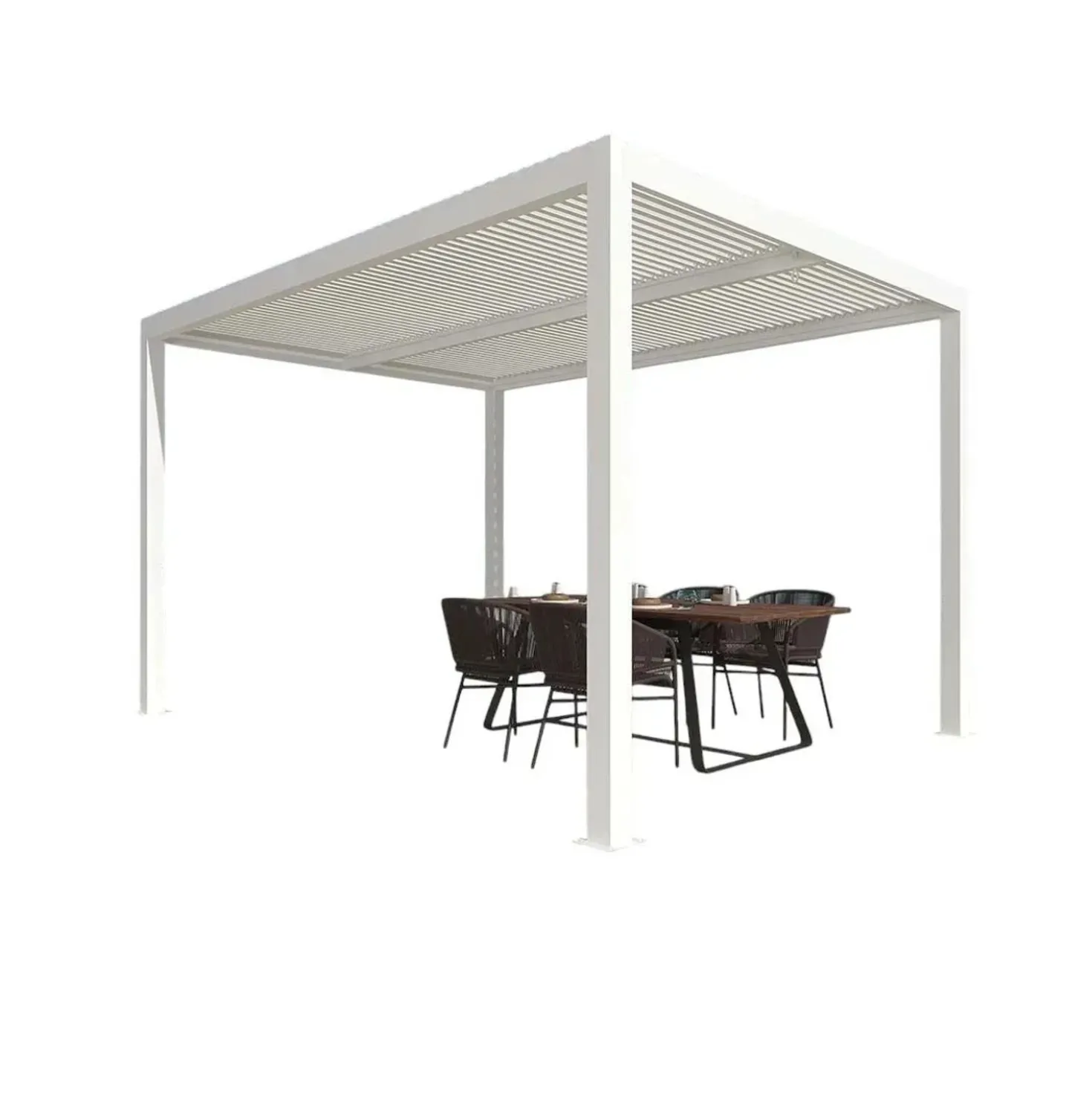 Pergola bioclimatica in alluminio Atena100 295x295xH250 cm bianco