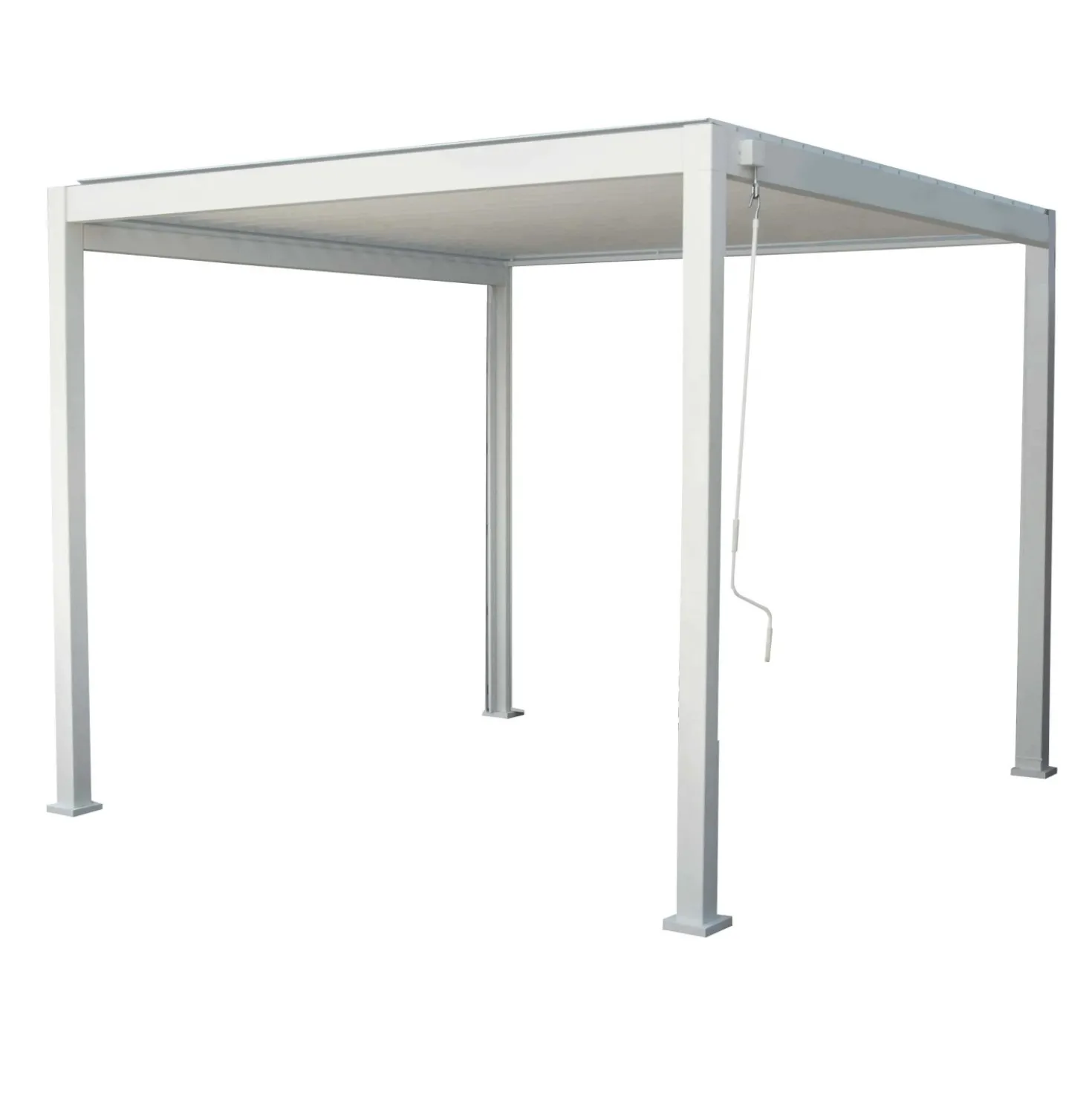 Pergola bioclimatica in alluminio Topeka 300x300 cm bianco