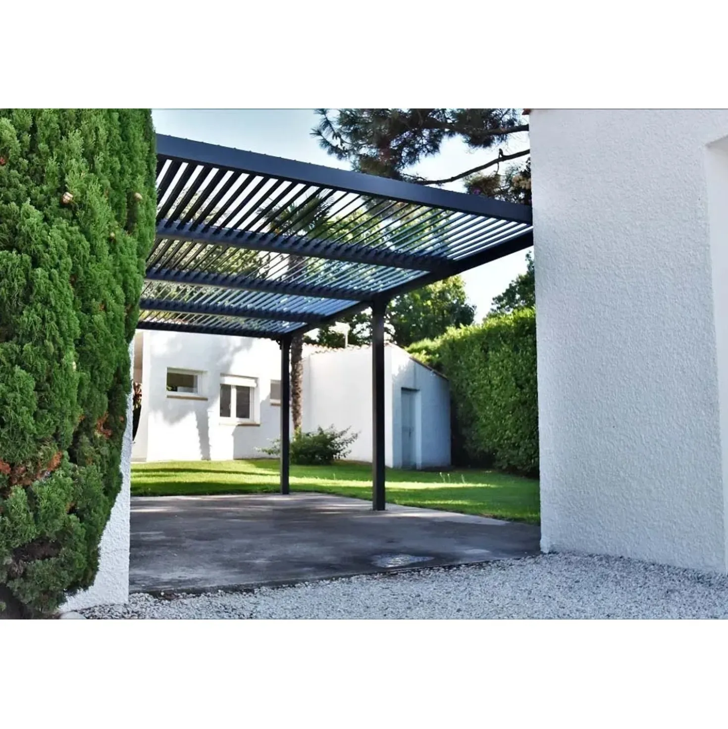 Pergola bioclimatica in alluminio 3660 antracite 360x600 cm