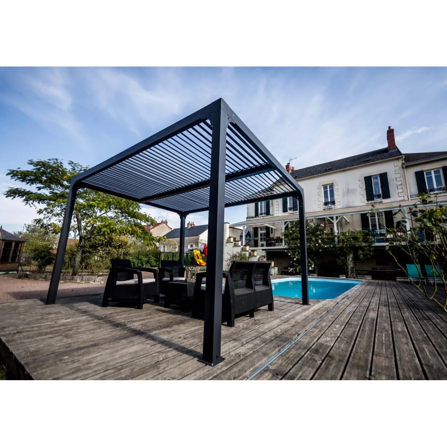 Pergola bioclimatica in alluminio 3630 antracite 360x300 cm