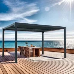 Pergola bioclimatica in alluminio 3630 antracite 360x300 cm