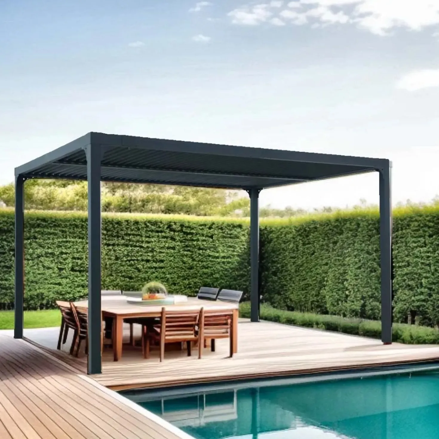 Pergola bioclimatica in alluminio 3630 antracite 360x300 cm