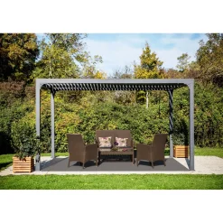 Pergola bioclimatica in alluminio 3630 antracite 360x300 cm
