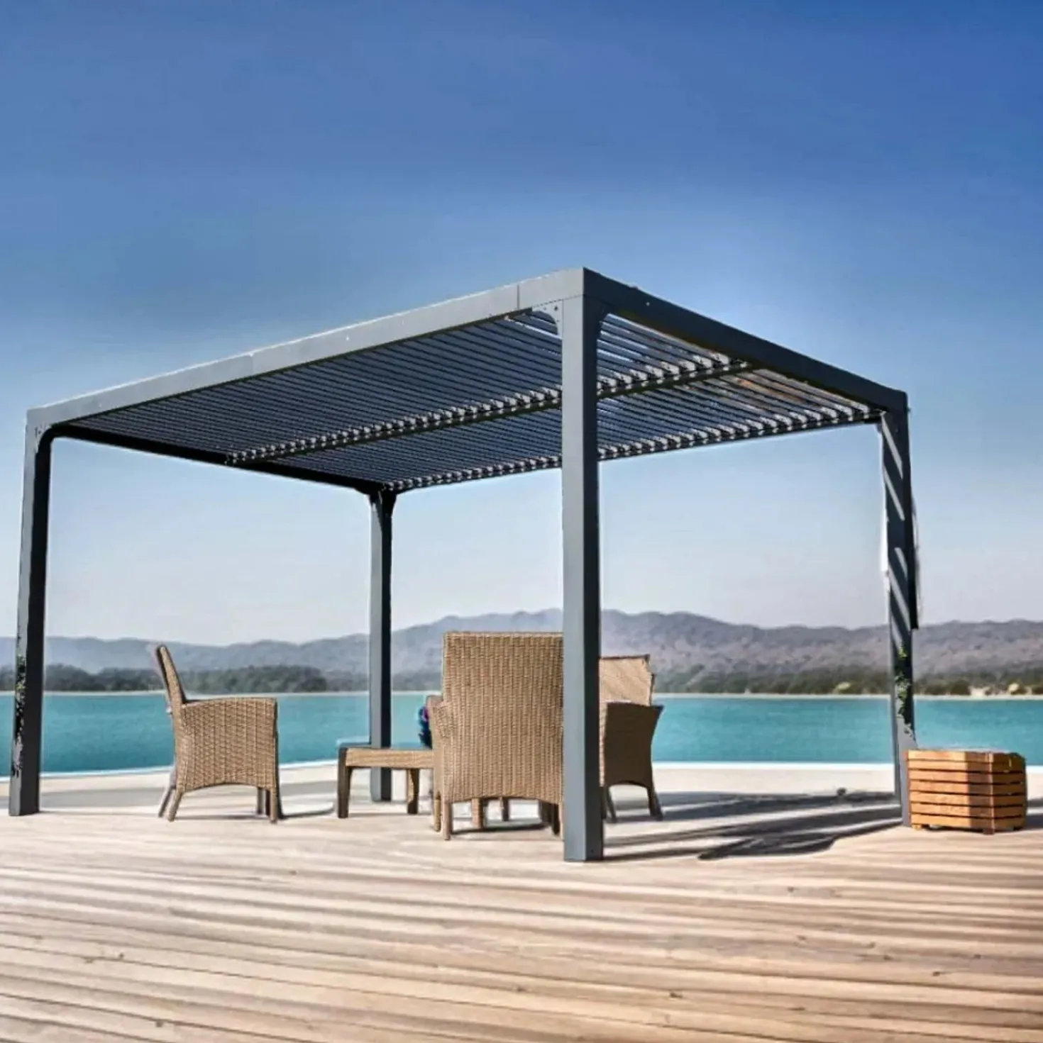 Pergola bioclimatica in alluminio 3630 antracite 360x300 cm