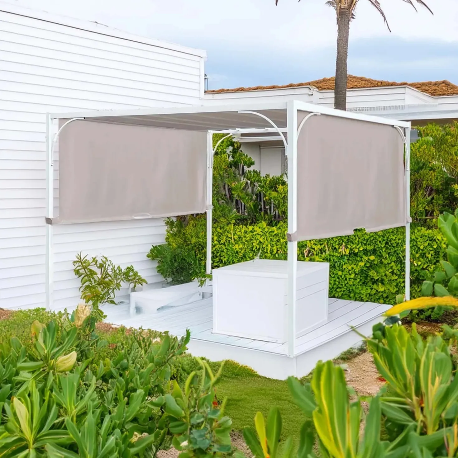 Pergola in acciaio e poliestere Tilcara 298x298xH210cm