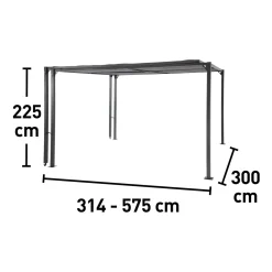 Pergola in acciaio e poliestere Noorvik 314-575x300x225 cm