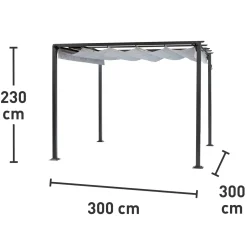 Pergola in acciaio e poliestere Texhoma 300x300x230 cm